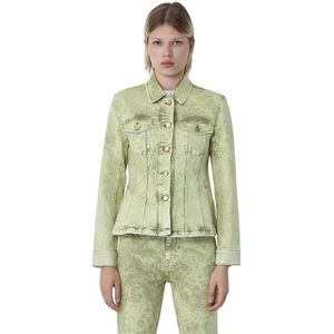 Ganni, Dames, Jassen, Groen, Maat: 2XS Denim,