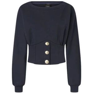 Pinko, Dames, Sweatshirts & Hoodies, Blauw, Maat: M Katoen,