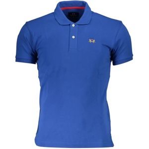 La Martina - Geborduurde Polo - Blauw - Katoen - Slanke Pasvorm