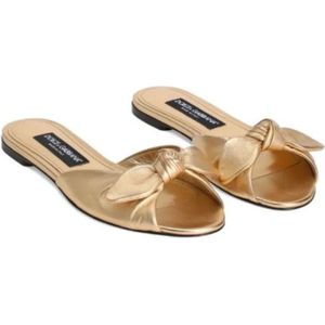 Dolce & Gabbana, Dames, Schoenen, Geel, Maat: 39 1/2 EU Leer,