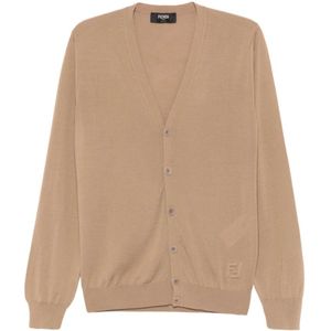 Fendi, Heren, Truien, Bruin, Maat: M Wol,