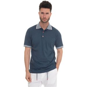 Kiton, Heren, Tops, Blauw, Maat: M Katoen,