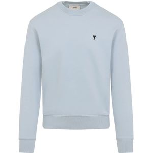 Ami Paris, Heren, Sweatshirts & Hoodies, Blauw, Maat: L Katoen,