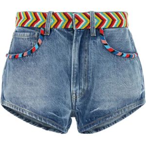 Alanui, Dames, Korte broeken, Blauw, Maat: W25 Denim,