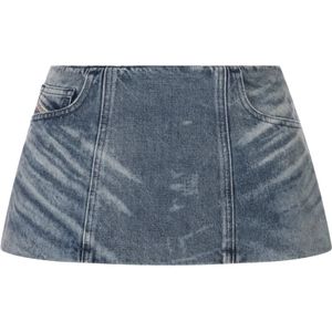 Diesel, Dames, Rokken, Blauw, Maat: W26 Denim,