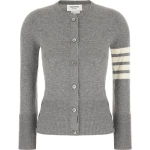 Thom Browne, Dames, Truien, Grijs, Maat: 2XS Kasjmier,