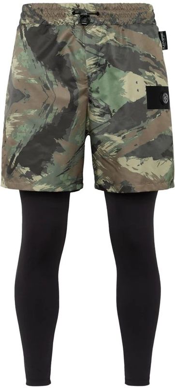 Plein Sport - Running Pants - Groen - 2-in-1 Ontwerp - Heren - Polyester