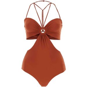 Nensi Dojaka, Dames, Badkleding, Rood, Maat: XS Poliester,