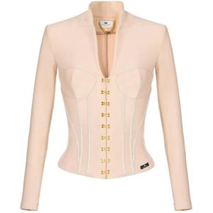 Elisabetta Franchi, Dames, Jassen, Roze, Maat: XS Vinyl,
