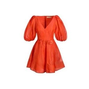 Zimmermann Tomatenrood Kort Zomer Mode Jurk , Orange , Dames , Maat: S