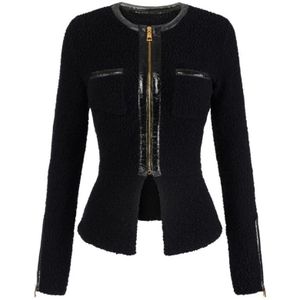 Elisabetta Franchi, Dames, Truien, Zwart, Maat: S Vinyl,