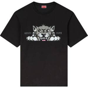 Kenzo, Heren, Tops, Zwart, Maat: M Katoen,