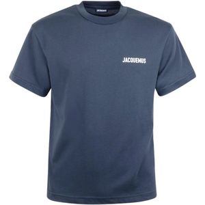 Jacquemus, Heren, Tops, Blauw, Maat: M Katoen,