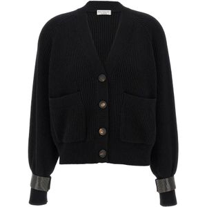 Brunello Cucinelli, Dames, Truien, Zwart, Maat: L Kasjmier,