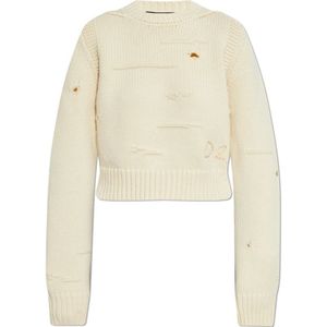 Dsquared2, Dames, Truien, Beige, Maat: M Wol,