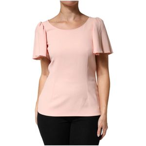Dolce & Gabbana, Dames, Blouses & Shirts, Roze, Maat: M Leer,