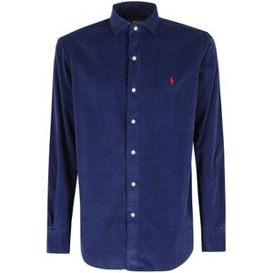 Polo Ralph Lauren, Heren, Overhemden, Blauw, Maat: S