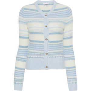 Ganni, Dames, Truien, Blauw, Maat: M Wol,