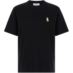 Maison Kitsuné - Standing Fox - T-shirt - Zwart - Katoen