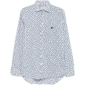 Etro, Heren, Overhemden, Blauw, Maat: L Katoen,