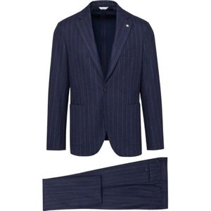 Manuel Ritz, Heren, Pakken, Blauw, Maat: M Viscose,