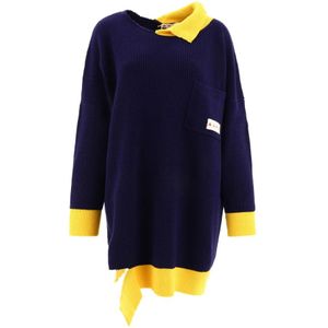Marni, Dames, Jurken, Blauw, Maat: 3XS Katoen,