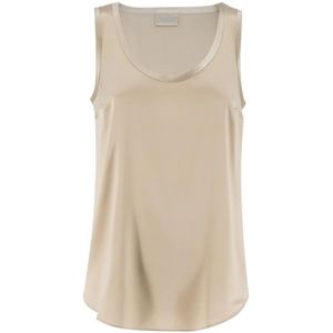 Brunello Cucinelli, Dames, Tops, Bruin, Maat: S Zijde,