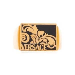 Versace Ring met logo , Yellow , Heren , Maat: 60 MM