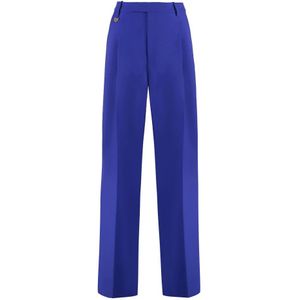 Burberry, Dames, Broeken, Blauw, Maat: 2XS Wol,