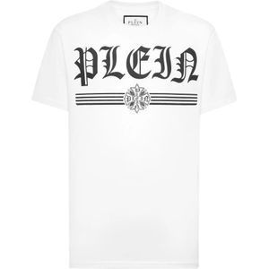 Philipp Plein, Heren, Tops, Wit, Maat: S Katoen,