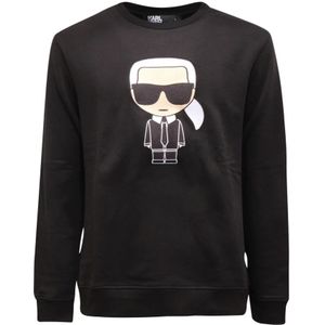 Karl Lagerfeld, Heren, Sweatshirts & Hoodies, Zwart, Maat: L Fleece,