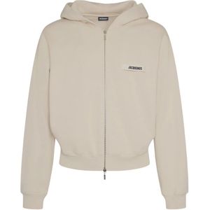 Jacquemus, Heren, Sweatshirts & Hoodies, Beige, Maat: L Katoen,