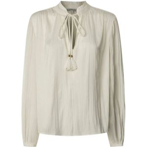 Pepe Jeans, Dames, Blouses & Shirts, Wit, Maat: M Satijn,