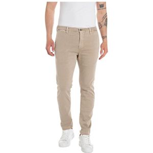 Replay, Heren, Broeken, Beige, Maat: W33 Katoen,
