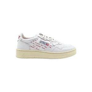 Autry Lage damessneakers in wit/rood , Multicolor , Dames , Maat: 36 EU