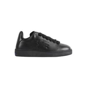 Burberry Zwarte Box Leren Sneakers , Black , Dames , Maat: 39 EU