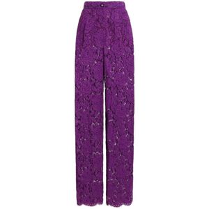 Dolce & Gabbana, Dames, Broeken, Paars, Maat: S Katoen,