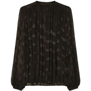 Dolce & Gabbana, Dames, Blouses & Shirts, Zwart, Maat: XS