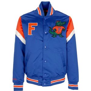 Mitchell & Ness, Heren, Jassen, Blauw, Maat: S Satijn,