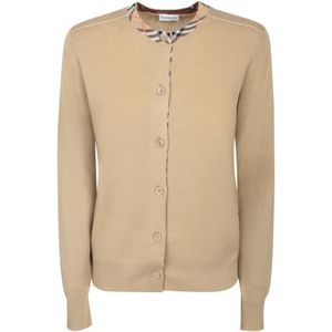 Burberry, Dames, Truien, Beige, Maat: M Wol,