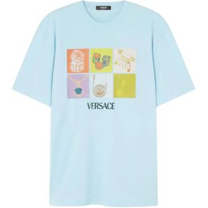 Versace, Heren, Tops, Blauw, Maat: M