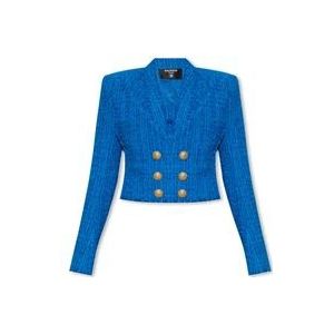 Balmain Tweed blazer , Blue , Dames , Maat: S