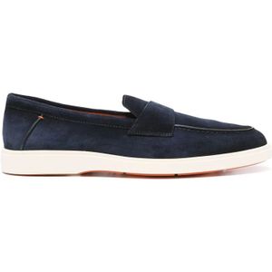 Santoni Elegante Leren Schoen , Blue , Heren , Maat: 42 1/2 EU