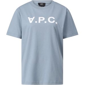 A.p.c., Dames, Tops, Blauw, Maat: XS Katoen,