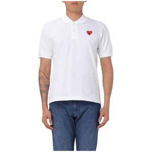 Comme des Garçons Play, Heren, Tops, Wit, Maat: M Katoen,