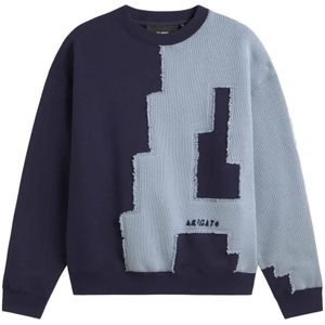 Axel Arigato, Heren, Sweatshirts & Hoodies, Blauw, Maat: M Katoen,