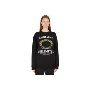 Burberry Comfortabele College Grafische Sweatshirt , Black , Dames , Maat: 2XS
