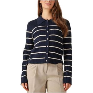 Y.a.s, Dames, Truien, Blauw, Maat: M Linnen,