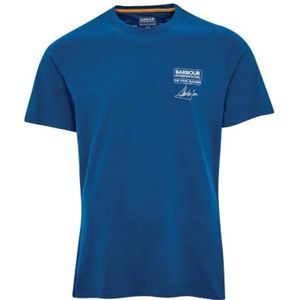 Barbour, Heren, Tops, Blauw, Maat: L Katoen,