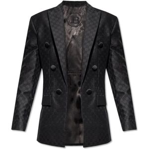 Balmain Geborduurde blazer , Black , Heren , Maat: XL